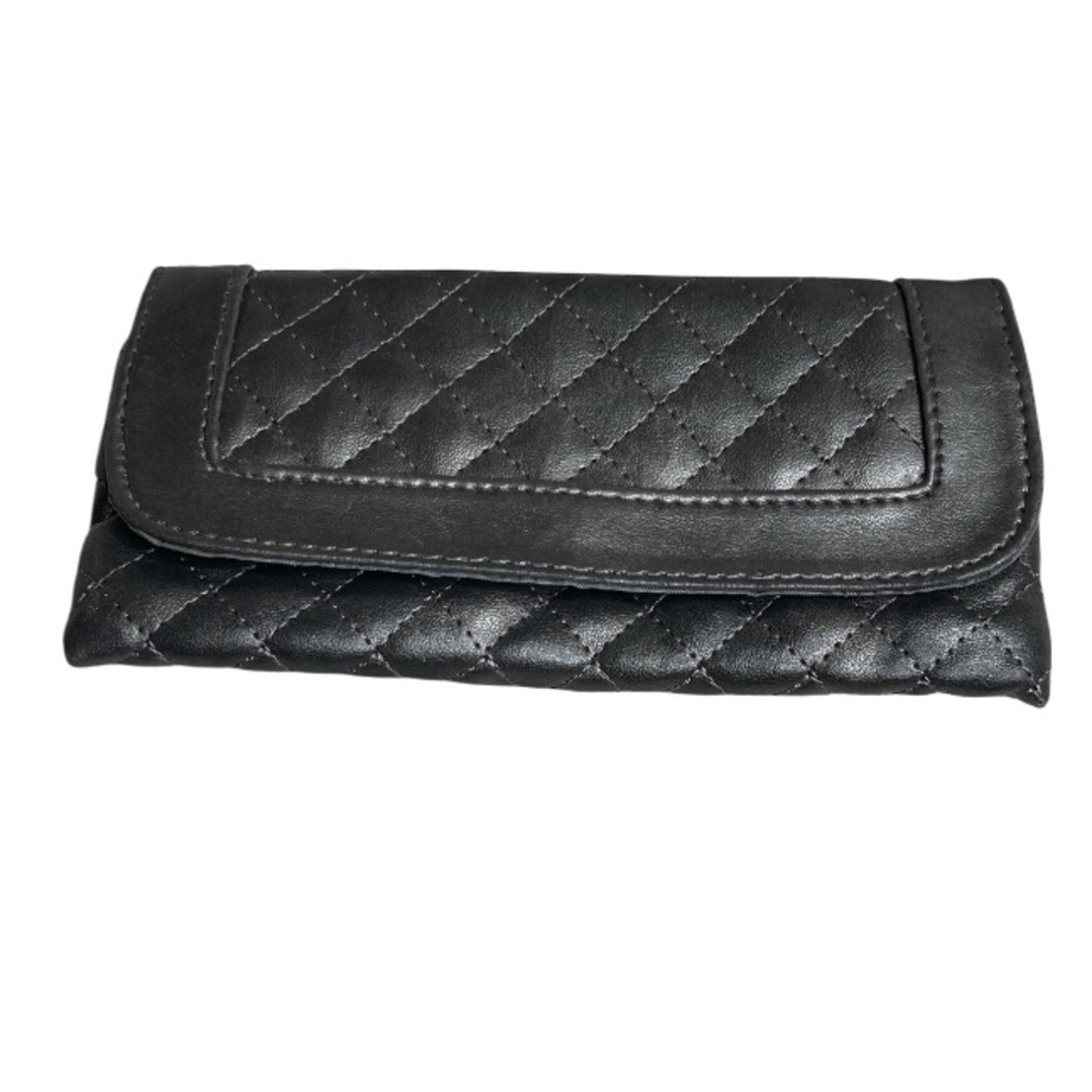 6/$25 KMS California Quilted Make Up Brush Clutch Metallic Pewter Travel Snap